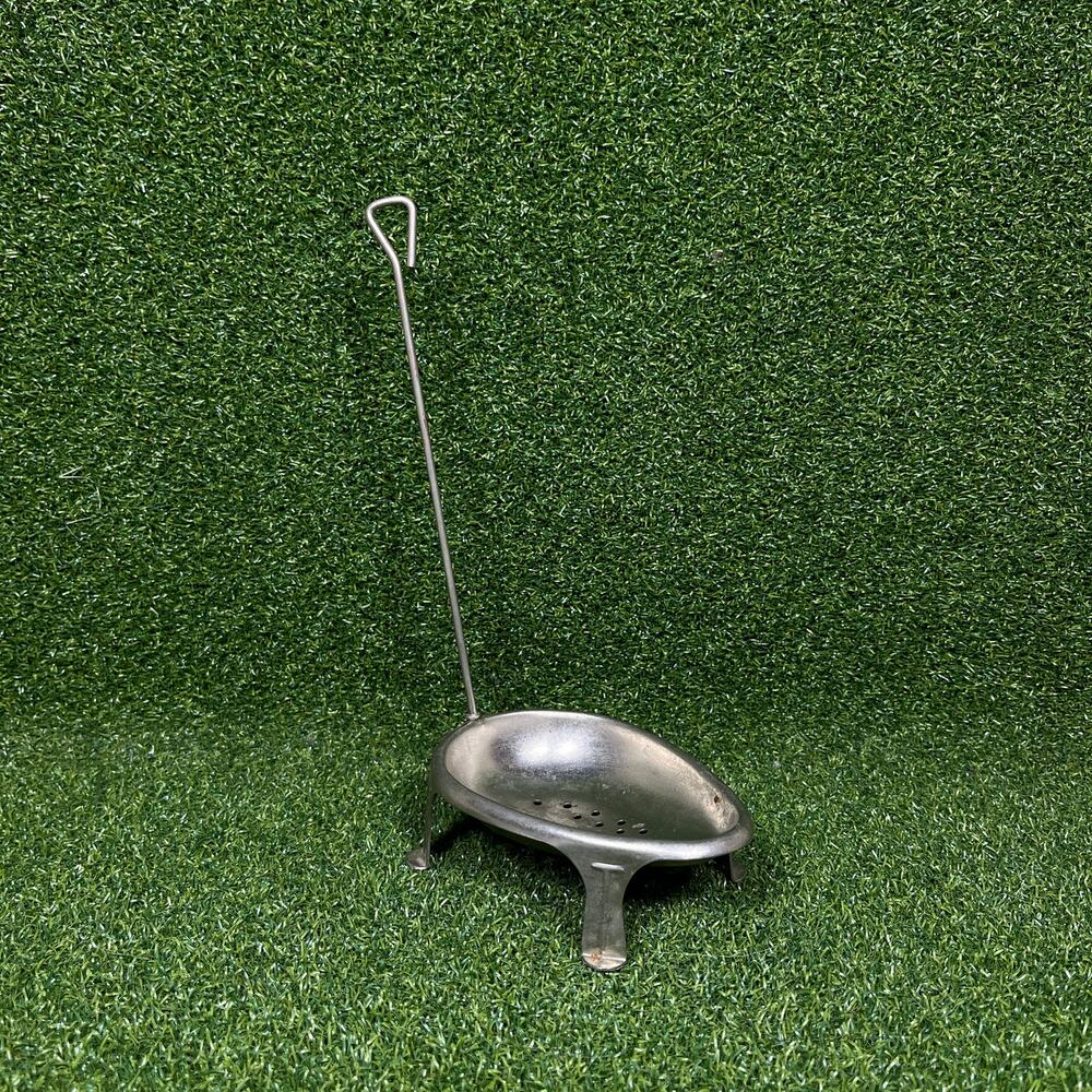 Vintage Aluminum Footed Single Egg Poacher Long Handle